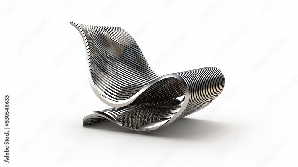 a modern steel chair isolated on white background a modern steel chair isolated on white background