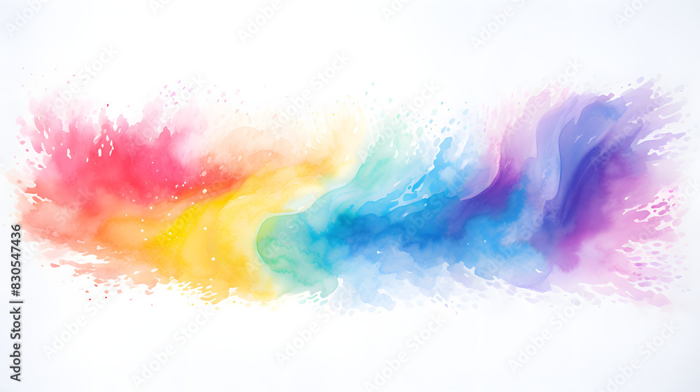 Fototapeta premium Digital rainbow colors watercolor curves abstract graphic poster background
