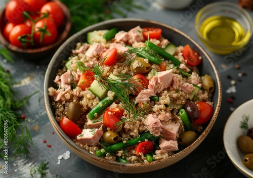 Fresh Mediterranean Salad with Tuna and Quinoa for Healthy Meal Planning Generative AI