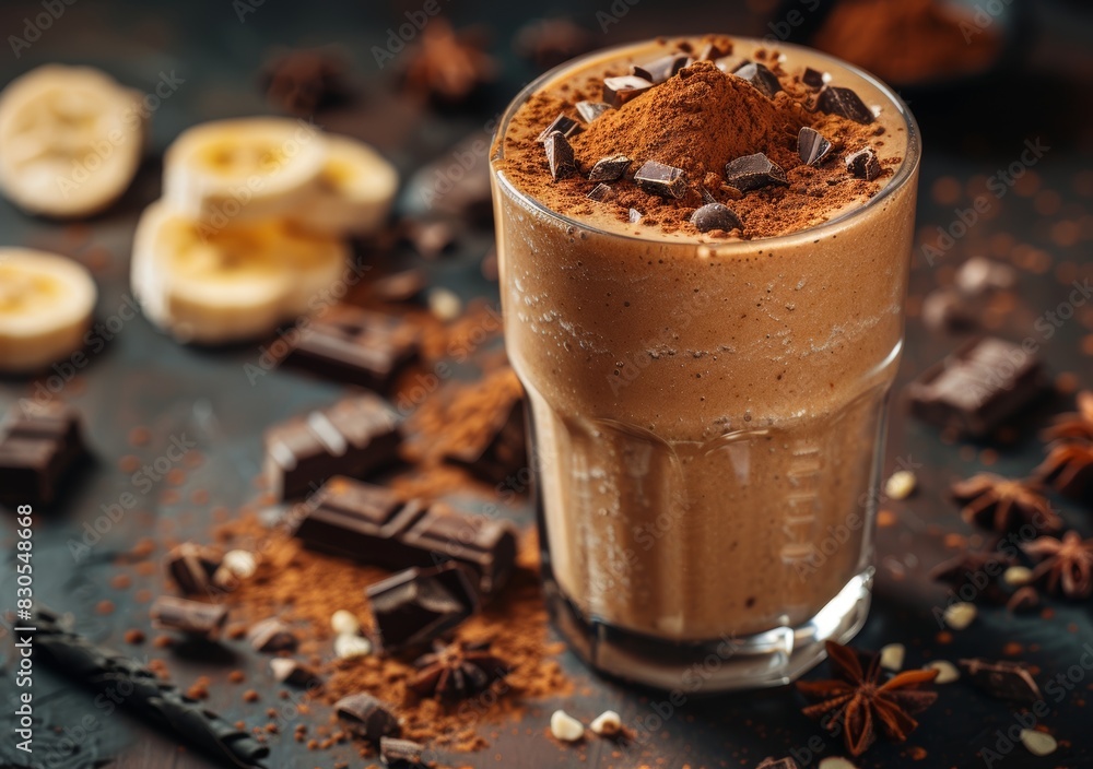 Delicious Banana and Cacao Smoothie Recipe Inspiration Generative AI Delicious Banana and Cacao Smoothie Recipe Inspiration Generative AI