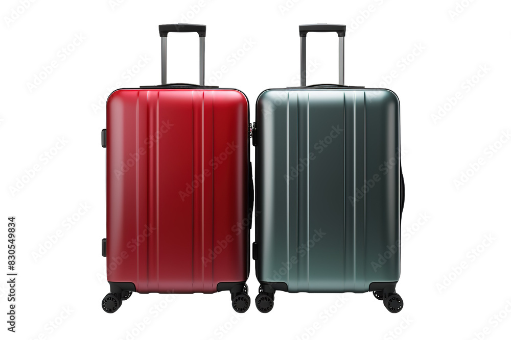 The Traveling Duo: Two Luggage Pieces in Harmony on White or PNG Transparent Background. The Traveling Duo: Two Luggage Pieces in Harmony on White or PNG Transparent Background.