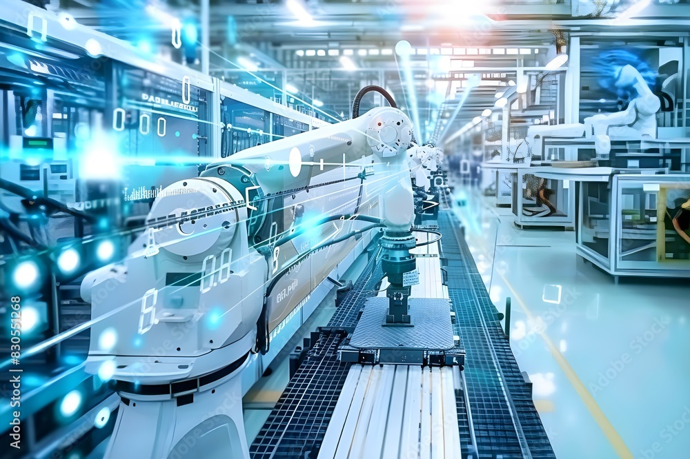 Car manufacturer. Car Factory Digitalization Industry. Automated Robot Arm Assembly Line Manufacturing High-Tech Electric Vehicles. Car manufacturer. Car Factory Digitalization Industry. Automated Robot Arm Assembly Line Manufacturing High-Tech Electric Vehicles.