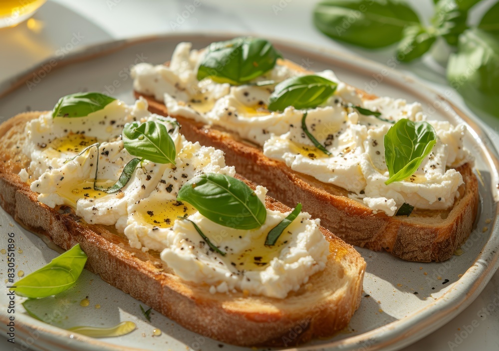 Delicious Brunch Setup with Goat Cheese and Honey Generative AI Delicious Brunch Setup with Goat Cheese and Honey Generative AI