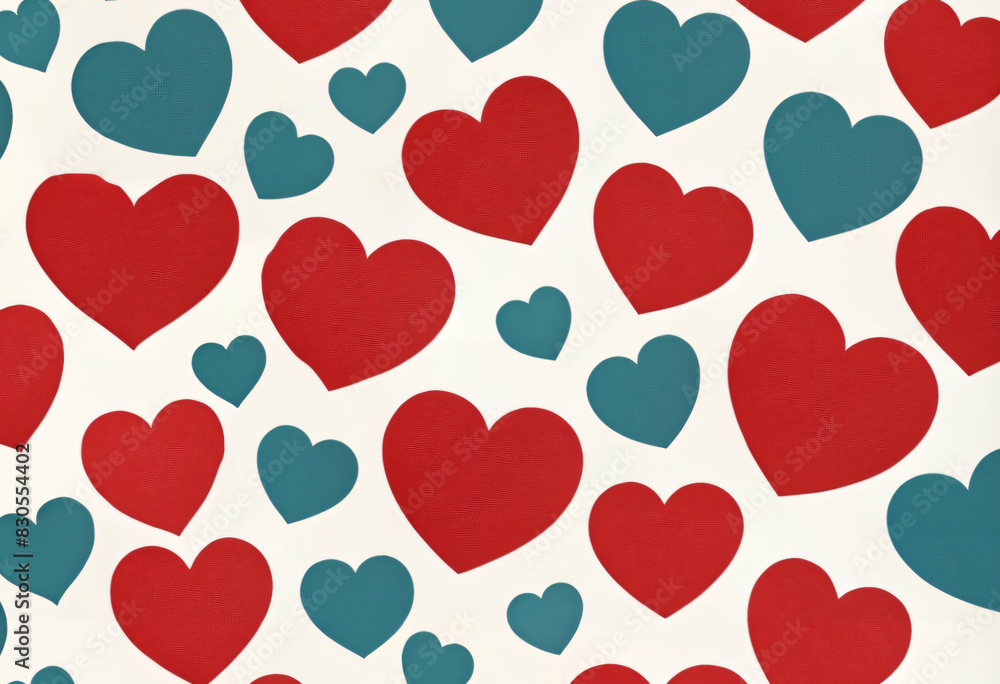 Romantic pink seamless pattern with repeating heart shapes Romantic pink seamless pattern with repeating heart shapes