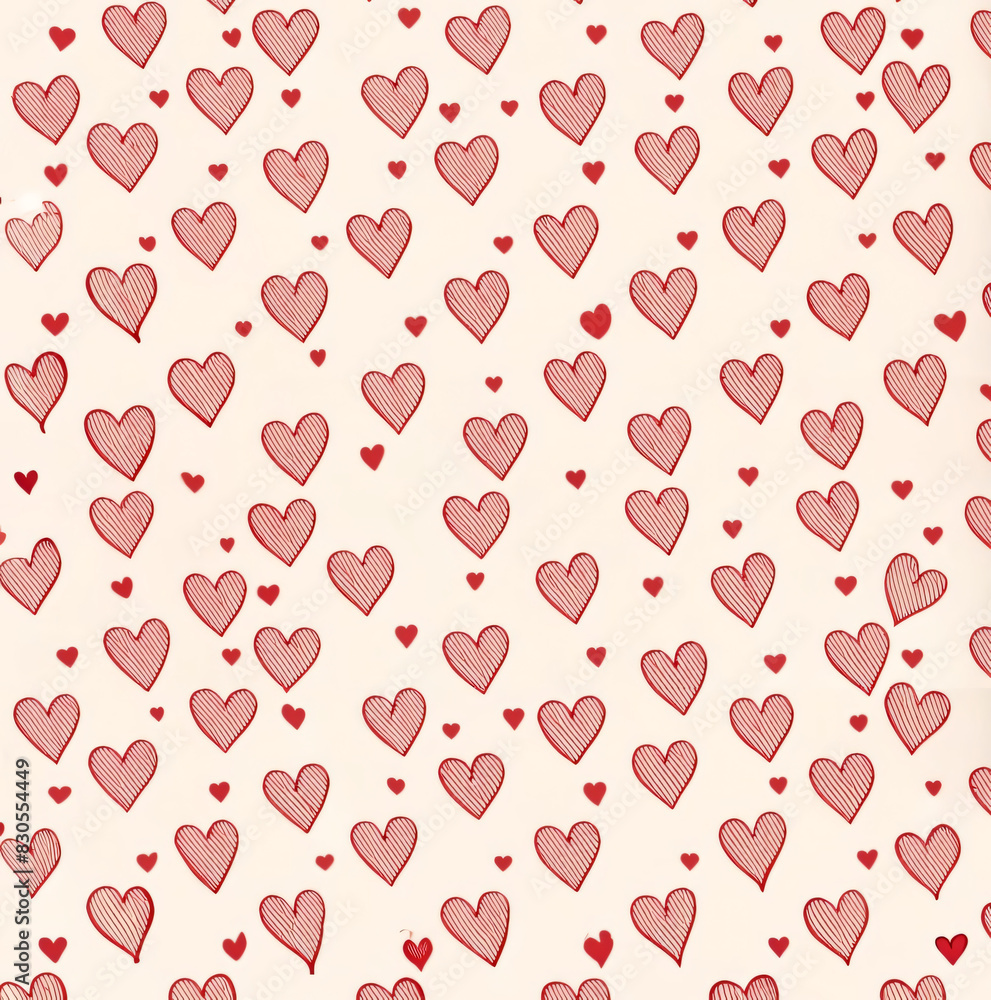Romantic pink seamless pattern with repeating heart shapes Romantic pink seamless pattern with repeating heart shapes