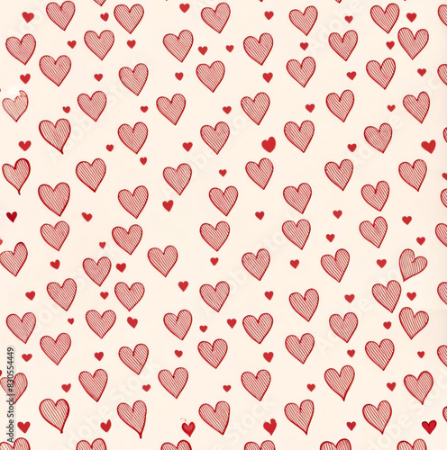 Wallpaper Mural Romantic pink seamless pattern with repeating heart shapes Torontodigital.ca