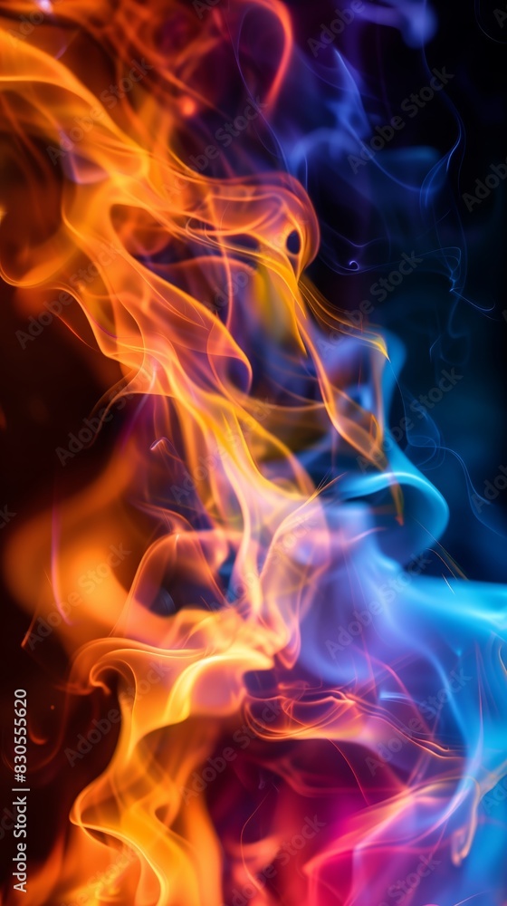 Multi colored smoke texture on a black background. Texture and abstract art Multi colored smoke texture on a black background. Texture and abstract art