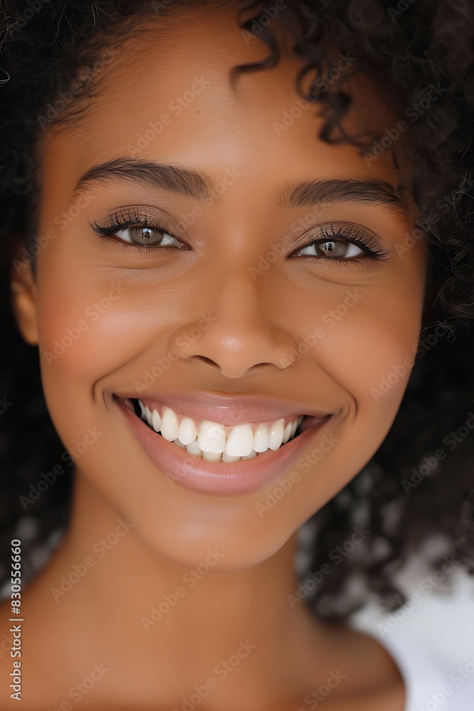 Close-up of a smiling woman with white teeth Close-up of a smiling woman with white teeth