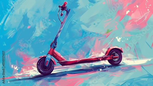Showcase emissionfree urban commuting with highdefinition illustrations of electric scooters for ecofriendly transportation advertising. photo