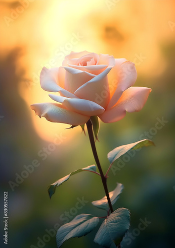 Sunrise Serenade of Roses  Generated by AI photo