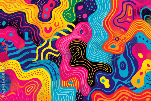 Groovy funny wavy background. Bright abstract pattern.