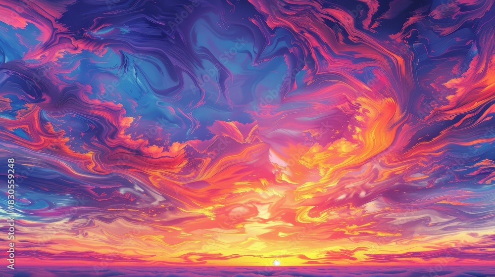 Stunning sky ablaze with orange, red, and purple hues at sunset. Stunning sky ablaze with orange, red, and purple hues at sunset.