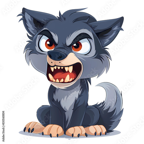 evil wolf clipart Sticker, png, generated ai