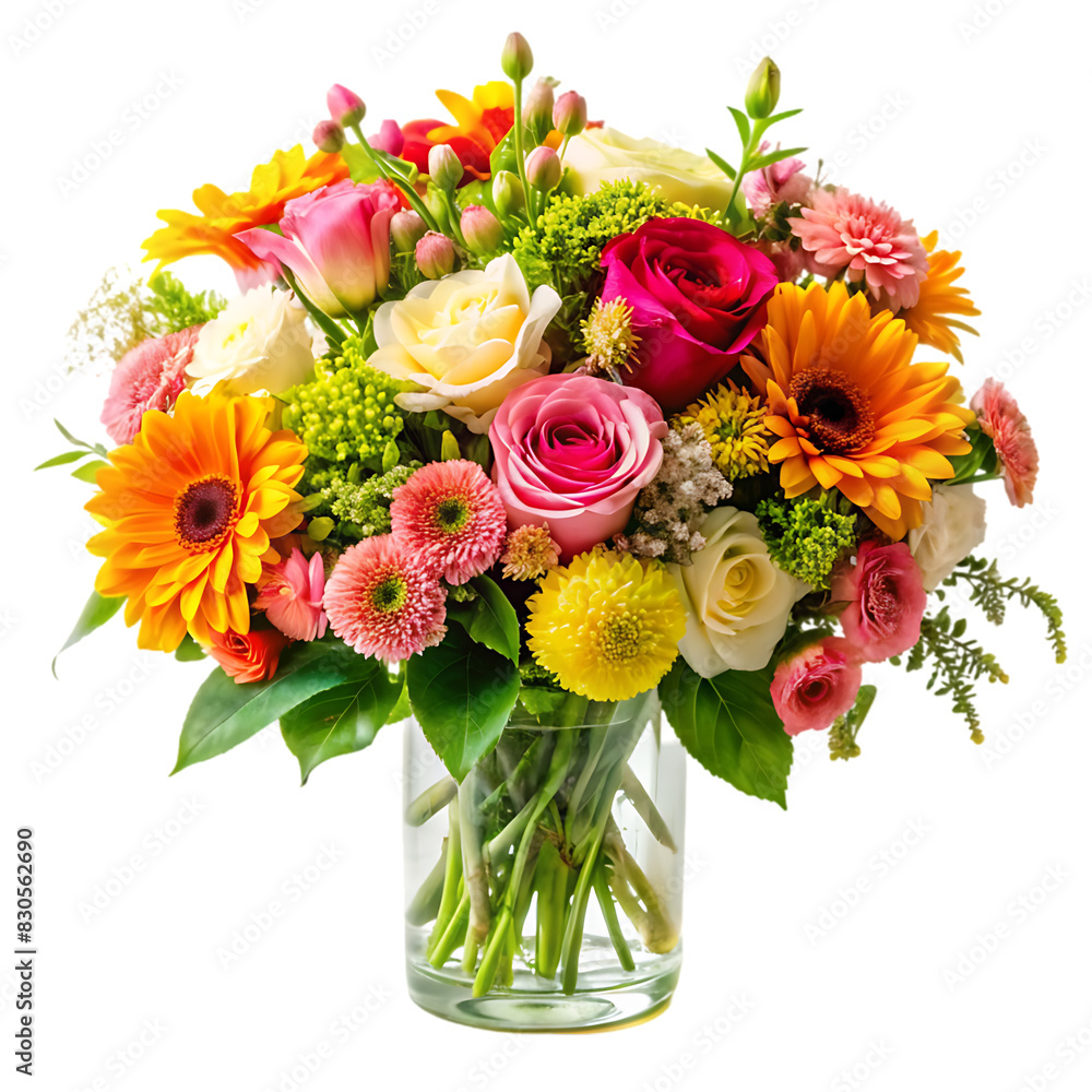 Bouquet of flowers in a vase isolated on white background Bouquet of flowers in a vase isolated on white background