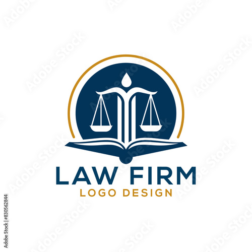Law logo. Attorney, Law Firm, Legal Service, Justice , Judicial , Supreme court, Criminal and Lawyer logo and icon design vector.