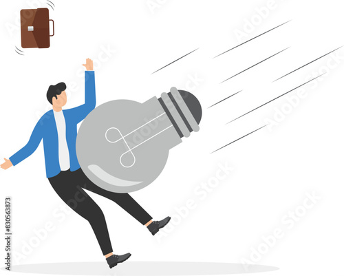 Bad idea cause problem and failure, stupid mistake or poor idea, disappointment from rejected, evil and negative opinion concept.

