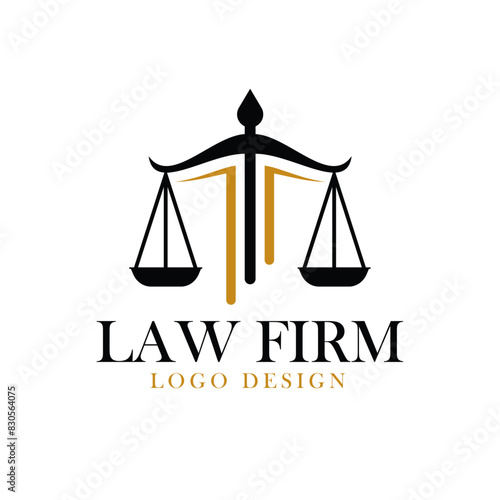 Law logo. Attorney, Law Firm, Legal Service, Justice , Judicial , Supreme court, Criminal and Lawyer logo and icon design vector.