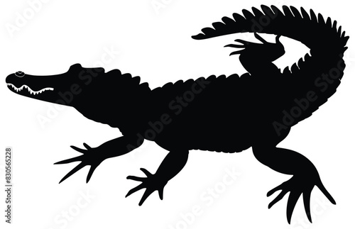 Crocodile and alligator silhouette  Alligator straight tail silhouette 
