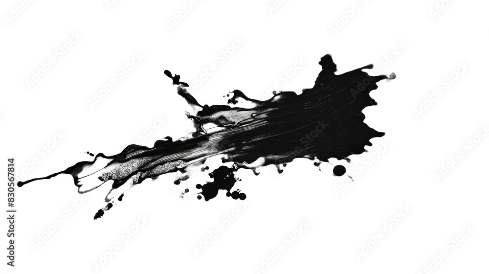 Obraz premium splashes, black splashes, Black and white grunge ink splat isolated on transparent background
