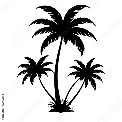 palm tree vector design logo silhouette