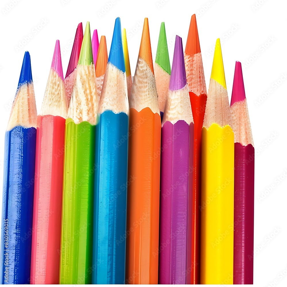 color pencils isolated against white background, color pencils isolated against white background,