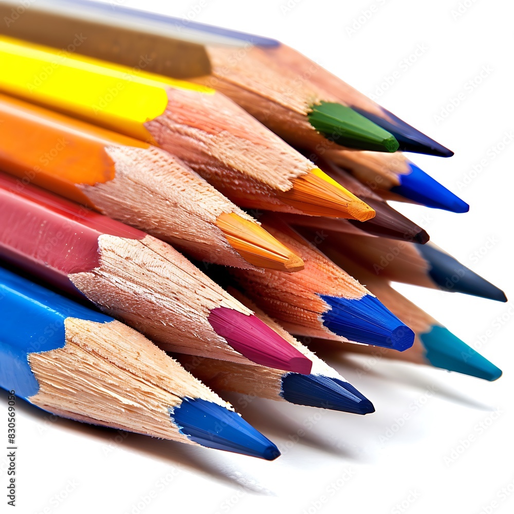 color pencils isolated against white background, color pencils isolated against white background,