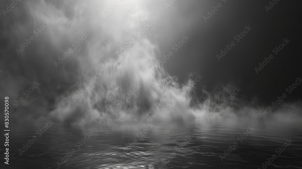 Fototapeta premium Mysterious Misty Waterscape, Generative AI