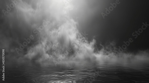 Mysterious Misty Waterscape  Generative AI