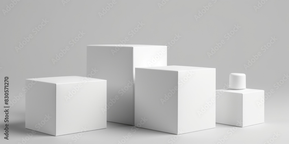 A set of white boxes are stacked on top of each other. The boxes are all the same size and shape, and they are all white. The boxes are arranged in a way that creates a sense of order and structure A set of white boxes are stacked on top of each other. The boxes are all the same size and shape, and they are all white. The boxes are arranged in a way that creates a sense of order and structure
