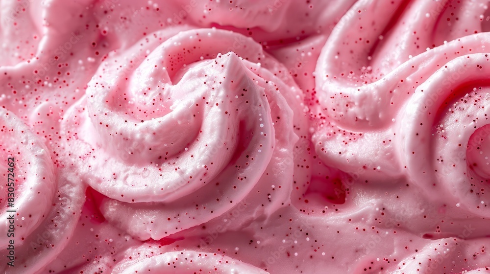 A close-up of a pink cake with white frosting, topped with sprinkles The cake and its pink icing are visibly distinct A close-up of a pink cake with white frosting, topped with sprinkles The cake and its pink icing are visibly distinct