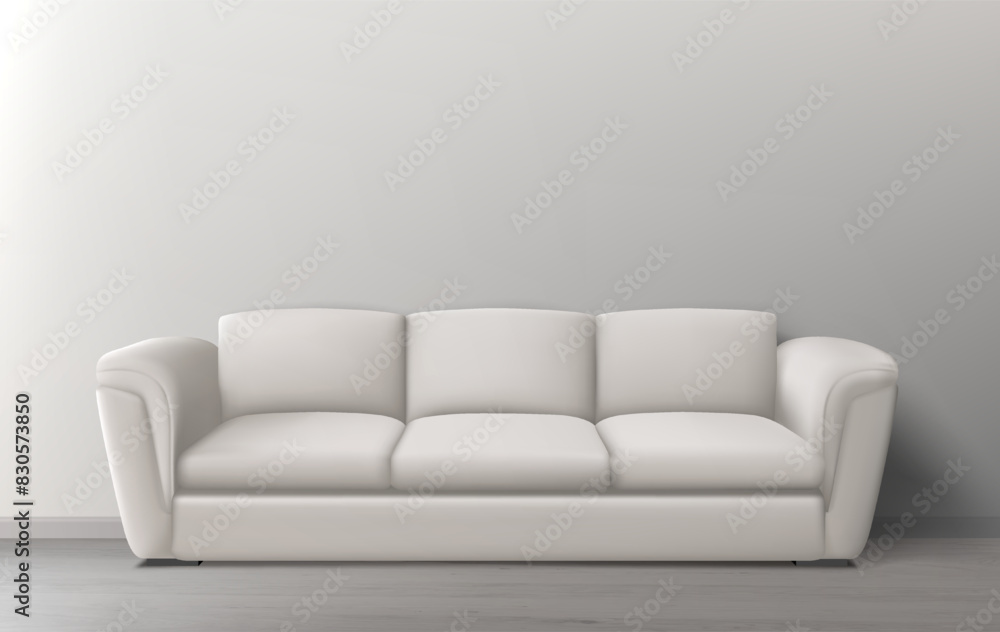 Gray interior with stylish soft, white sofa. vector illustration. Gray interior with stylish soft, white sofa. vector illustration.