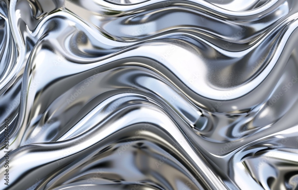 3D render of abstract liquid metal background, Generative AI 3D render of abstract liquid metal background, Generative AI