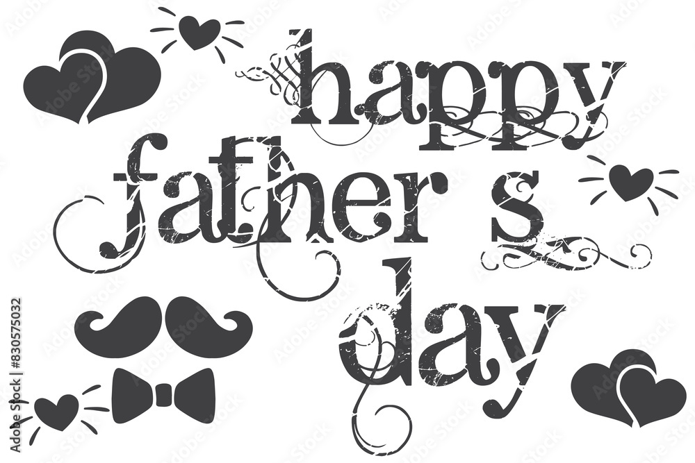 Happy fathers day card with icons heart and arrow. Editable vector design. Happy Father's Day lettering typography composition for postcard, card, invitation. Greeting card, calligraphy. 7891 Happy fathers day card with icons heart and arrow. Editable vector design. Happy Father's Day lettering typography composition for postcard, card, invitation. Greeting card, calligraphy. 7891