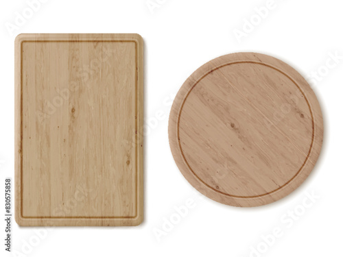 wooden cutting board on a white background. vector illustration