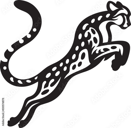 Cheetah jump Vector Art Illustration photo