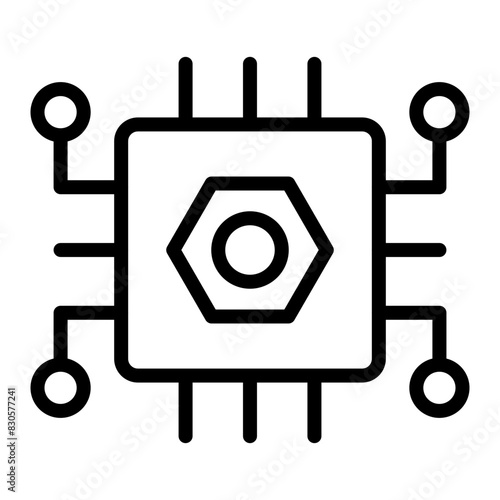 Nanoelectromechanical Systems (NEMS) Vector Line Icon Design