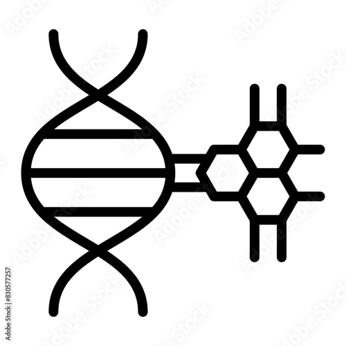 Nanobiotechnology Vector Line Icon Design photo