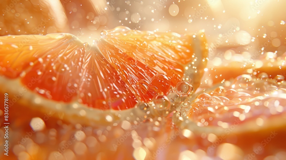 water droplets adorn tops and bottoms of each slice Bottom half of the whole orange also features these crystalline water droplets adorn tops and bottoms of each slice Bottom half of the whole orange also features these crystalline