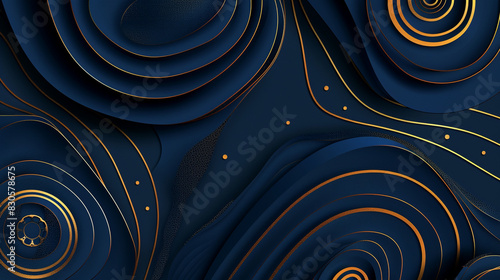 Luxury events and branding showcased by gold patterns on a midnight blue backdrop, photo