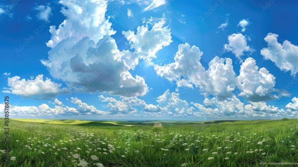 Summer panoramic view of the sky and clouds Summer panoramic view of the sky and clouds