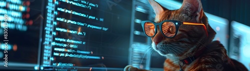 Focused Feline Programmer i...