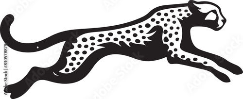 Cheetah jump Vector Art Illustration