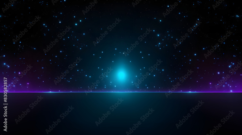 Obraz premium Digital dark green glitter starry sky abstract graphic poster background