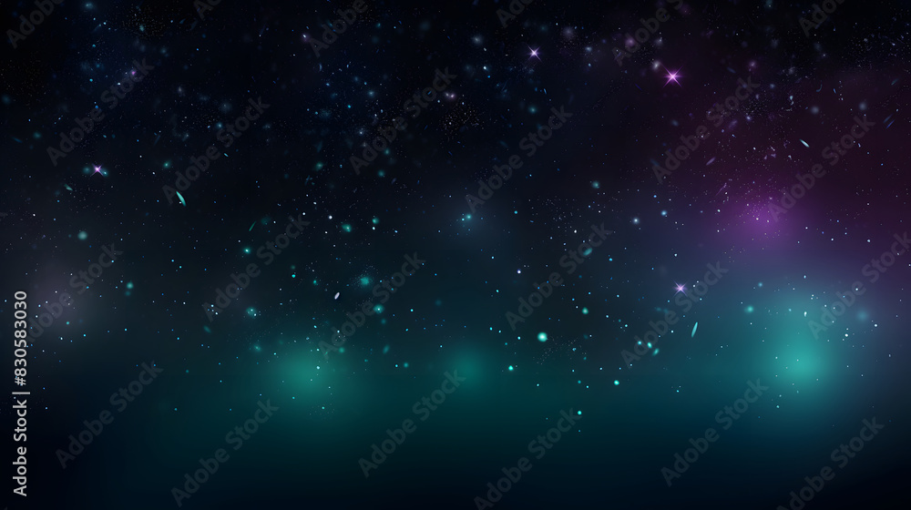 Digital dark green glitter starry sky abstract graphic poster background