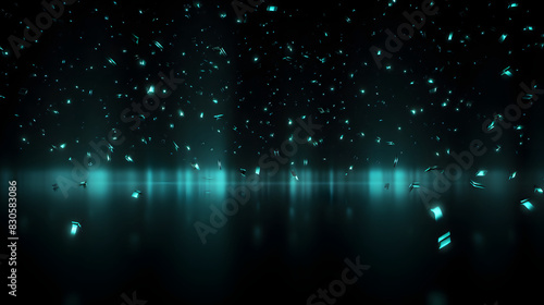 Digital dark green glitter starry sky abstract graphic poster background