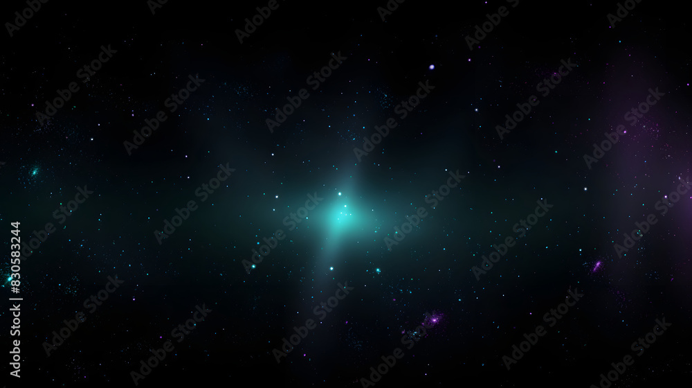 Fototapeta premium Digital dark green glitter starry sky abstract graphic poster background