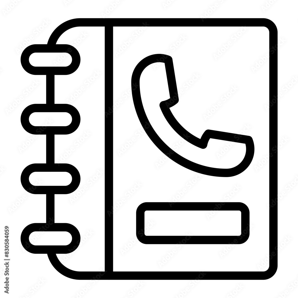 Phonebook Vector Line Icon Design Phonebook Vector Line Icon Design