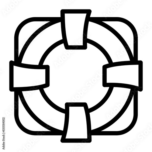 Lifebuoy Vector Line Icon Design