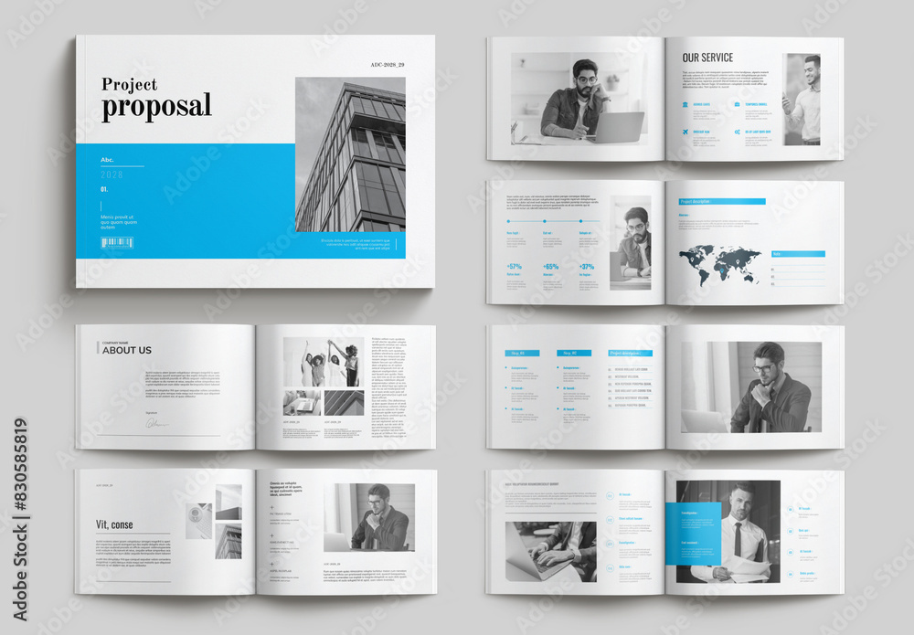 Table In Proposal Project Proposal Layout Stock Template | Adobe Stock