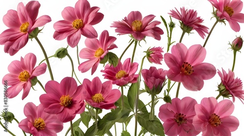 pink flowers isolated on transparent background cutout.